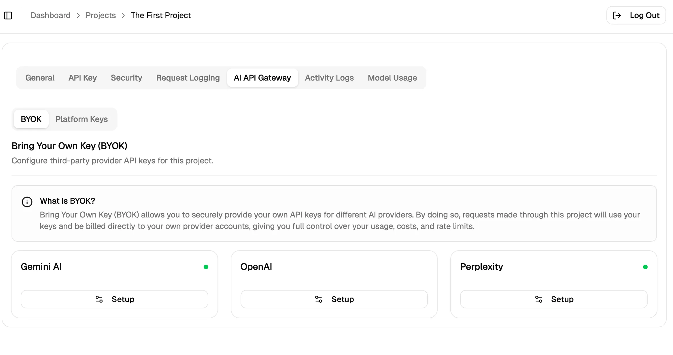 Project Provider List